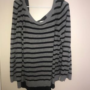 Striped Open Blouse